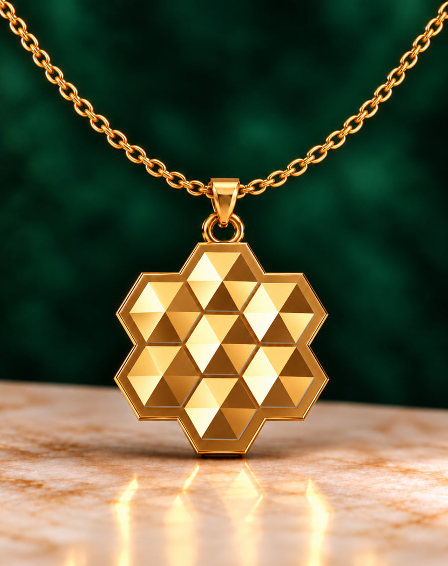 Honeycomb Crest Pendant for Necklace